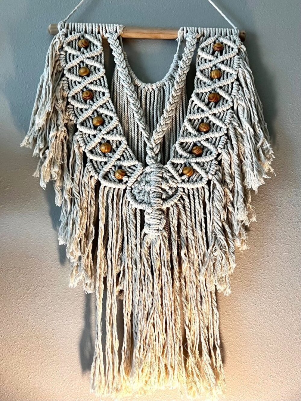 Vintage Macrame Wall Hanging Roughly 30X21